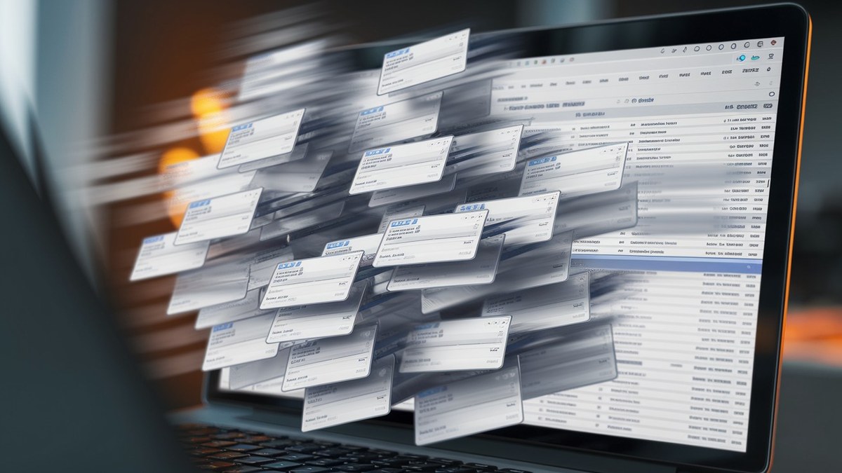 Bandeja de entrada saturada con emails idénticos sin leer